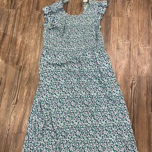 Women’s dress light purple, green, and light blue